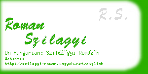 roman szilagyi business card